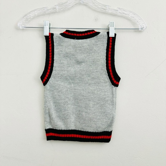 Disney Gray and Red Argyle Sweater Vest Boys Size 12 Month - Picture 2 of 4